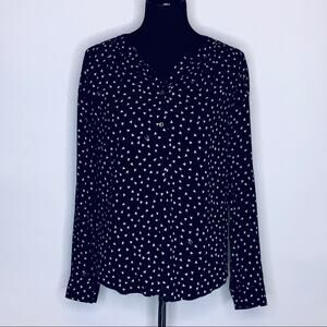Juicy Couture black taupe heart print popover top size Extra Small